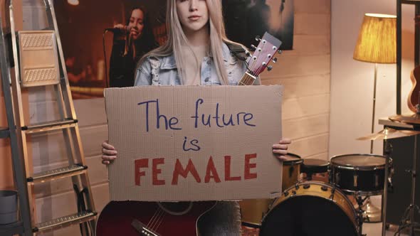 Female Guitarist With Future Is Female Sign