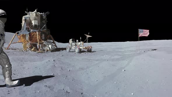 Astronaut Walking on the Moon