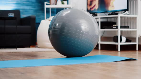 Close Up of Fitness Toning Ball Used to Exercise Posture