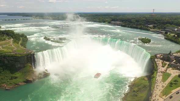 Aerial view of Niagara Falls, Niagara, United States.