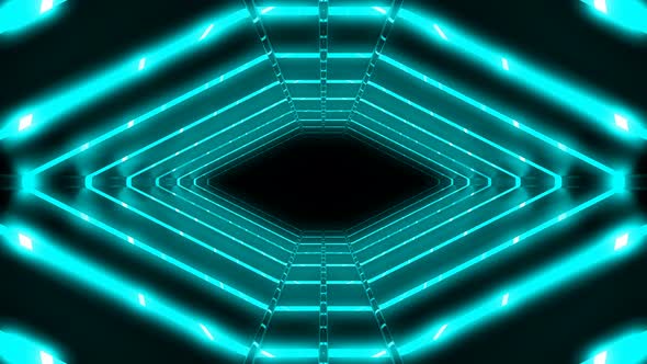 Vj Neon Blue Light Corridor alt