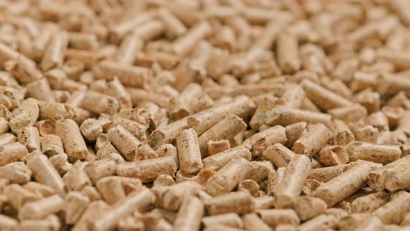 Looped Closeup Rotation of Compacted Wooden Sawdust Pellets