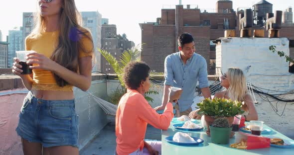 Friends on a rooftop