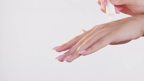 Hand Care Woman Applying Lotion