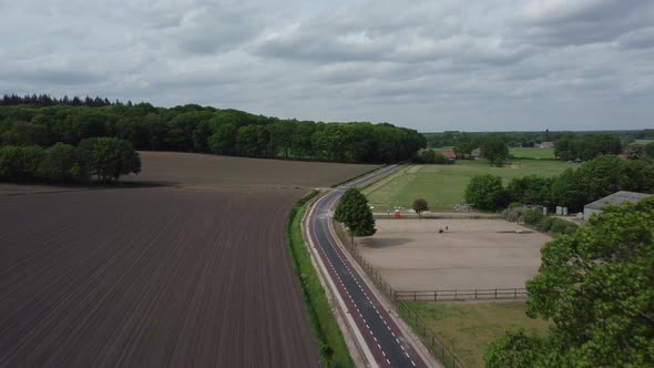 Country road at Zwiepselaan between Zwiep and Lochem in Gelderland, the Netherlands