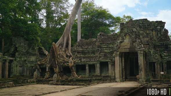 Old Stone Ruins of Preah Khan Temple in Siem Reap, Cambodia