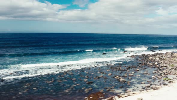 Waves on a Rocky Beach