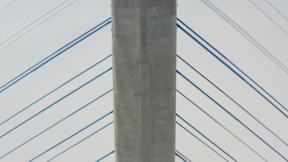 Aerial View of the Top of the Pylons of the Russian Bridge