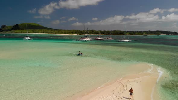 Aerial View From Drone of Gabriel Island Mauritius