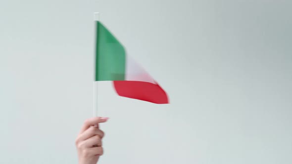 Italy Flag National Symbol Hand Waving Tricolor