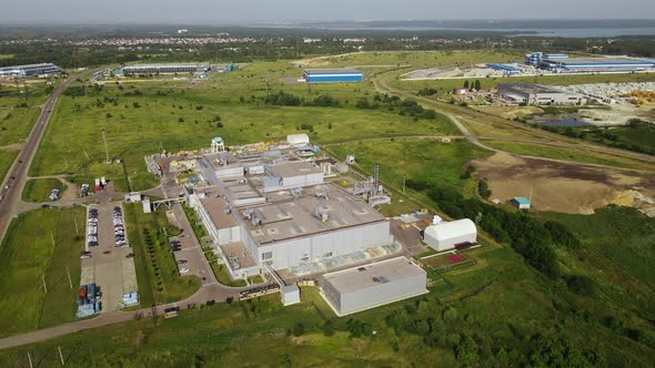 Industrial Zone with Modern Factory of Electronic and Logistics Park