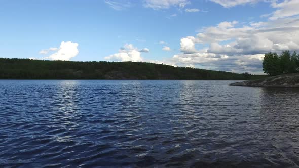 Lake on a cloudy day