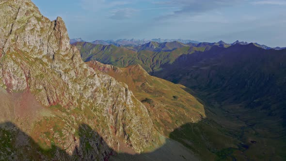 Aerial view of Ibones of Anayet, Province of Huesca, Spain