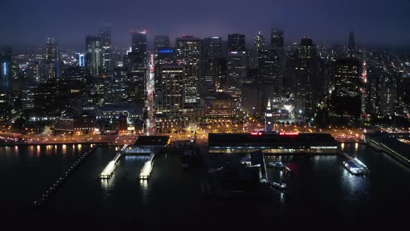 Breathtaking Downtown San Francisco, California, USA, at Night Time 