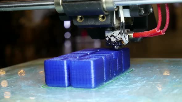 Modern Production 3 D Printer In The Factory Prints A Plastic Product