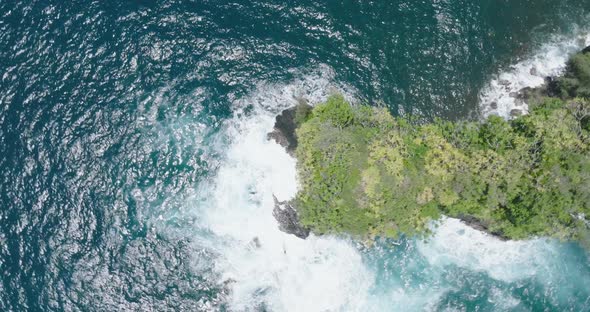 Tropical Green Island Ocean Aerial