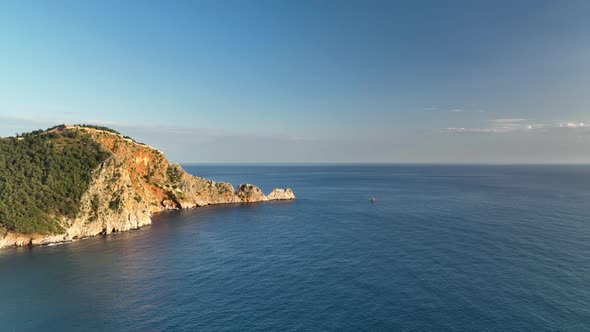 Alanya Castle 4 K aerial view