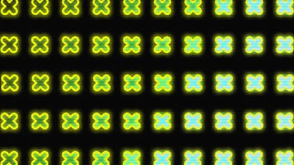 Animation of cross glowing yellow and green alt