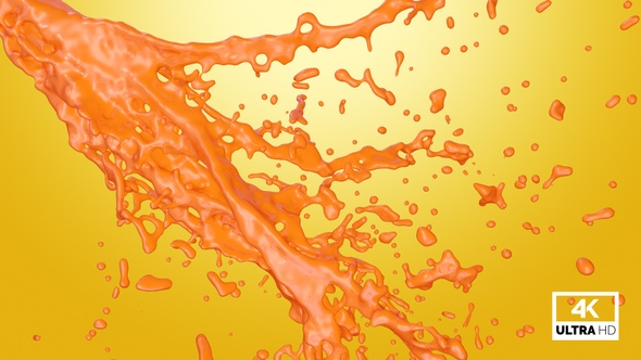 Orange Juice Flowing With Splash alt