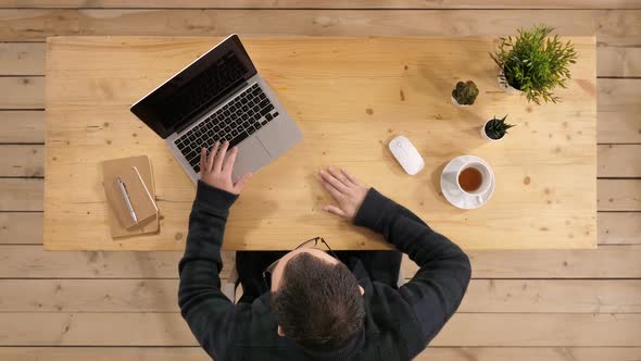 Angry Businessman In front of Laptop