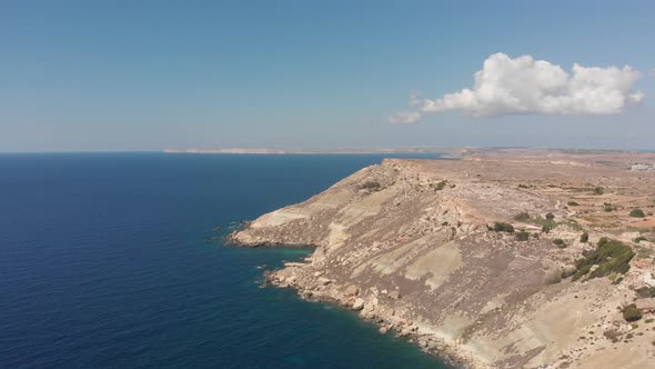 Aerial drone video from western Malta, Mgarr area, Fomm ir-Rih bay.