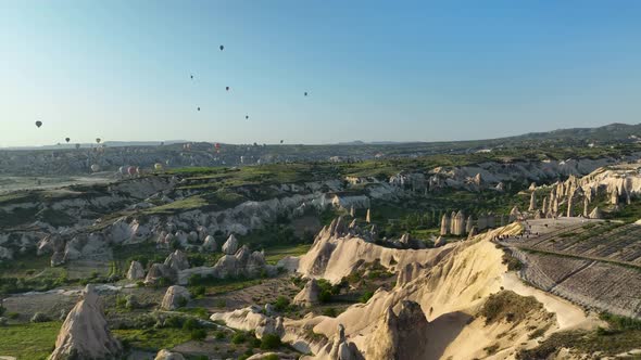 Aerial view Hot air baloons in Turkey 4 K
