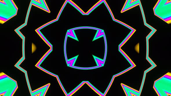 Neon Kaleidoscope Bright Multicolored Pulsating Looped