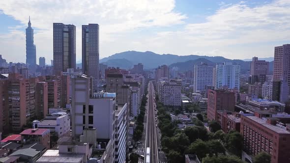 Aerial view of Taipei Downtown, Taiwan.