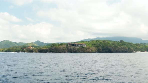 Static view on island from boat