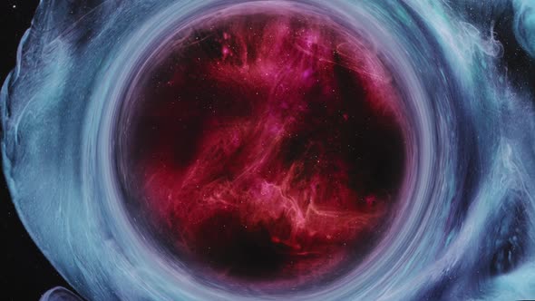 Mist Swirl Logo Frame Nebula Circle Pink Blue Flow