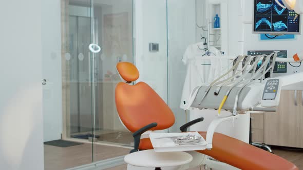 Zoom in Shot of Medical Orthodontic Equipment in Modern Bright Office