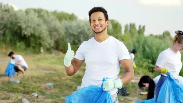 Charismatic Afro American Man in Front of the