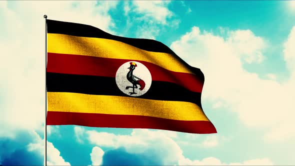 Waving Flag of Uganda Seamless Loop