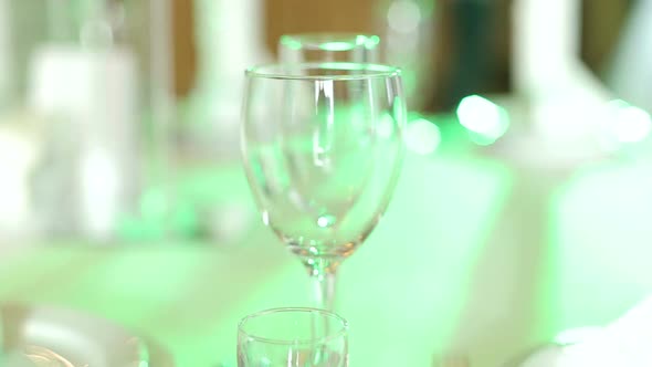 Empty Glasses Set in Restaurant