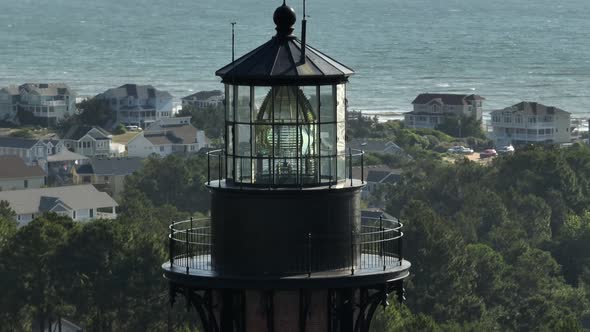 Aerial Drone Footage Currituck Beach Lighthouse Corolla Nc Usa
