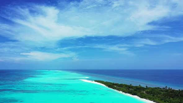 Aerial top down panorama of luxury sea view beach break by clear water and clean sand background of 