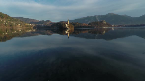 Aerial view of Bled lake