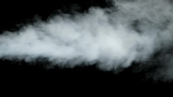 Water Vapor. Slow Motion 240Fps. Jet of Steam Under Pressure on Black Background