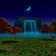 Autumn Trees at Night Waterfall - VideoHive Item for Sale