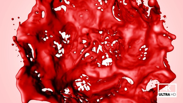 Red Paint Drops And Splashing