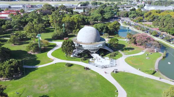 Planetarium Galileo Galilei, Square, Plazoleta, Park (Buenos Aires) aerial view