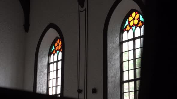 Church window with mosaic