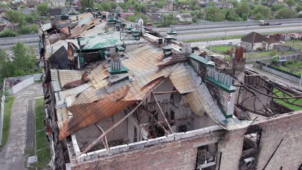 War in Ukraine  Destroyed Building in Stoyanka Bucha District