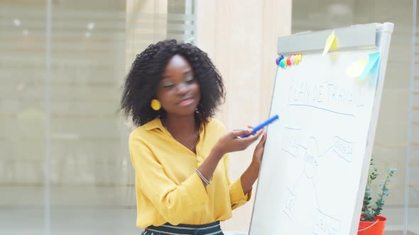 African Beautiful Business Woman Presenting Her Project To Colleagues