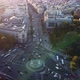 Drone Flight Over the Cibeles Fountain with a Distant View of Madrid - VideoHive Item for Sale