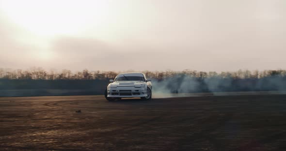 Fast Vehicle Drifting in Evening