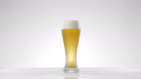 Glass of Beer Rotates 360 Degrees