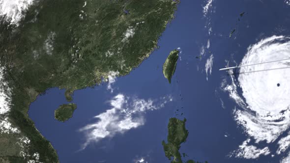 Route of a Commercial Plane Flying To Hong Kong alt