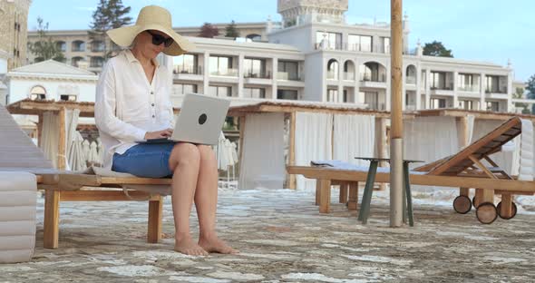 Woman Writer on Summer Resort