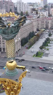 Vertical Video Kyiv Ukraine Independence Square Maidan